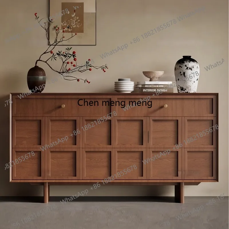 Medieval style paint dining side cabinet entrance entrance living room against the wall storage three or six chest cabinet