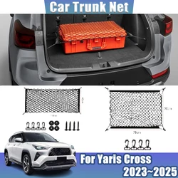 For Toyota Yaris Cross Parts S HEV AC200 2023 2024 2025 Storage Bag Trunk Net Black Mesh Nylon Trunk Stretchable Car Accessories