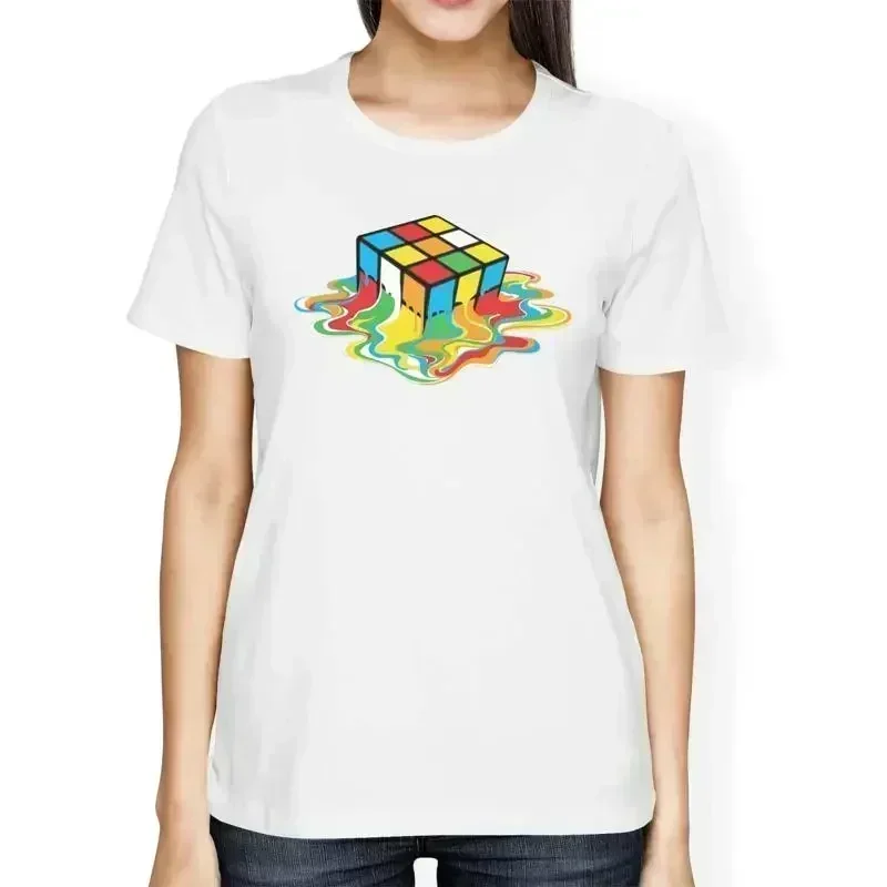 1T T Shirt Womens Loose Fit Melting Magic Cube