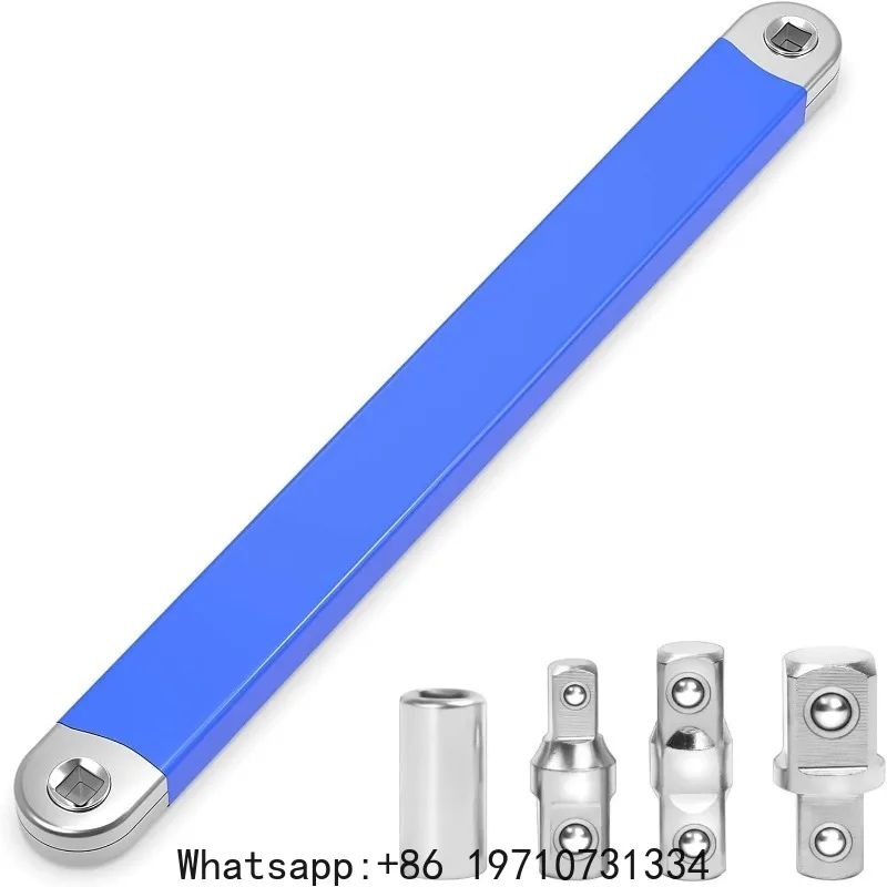 Compact Offset Extension Wrench with 4 Adapters Dual-purpose Impact Socket Ratchet  Car Spanner Automotive Hand Tool