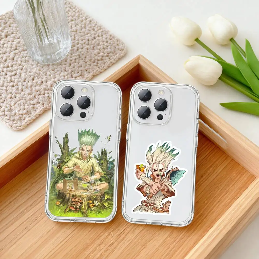Manga Dr. Stone Senku Ishigami Phone Case For iPhone17p,16,15,14,13Pro Max,us,Soft Silicone Transparent Cover