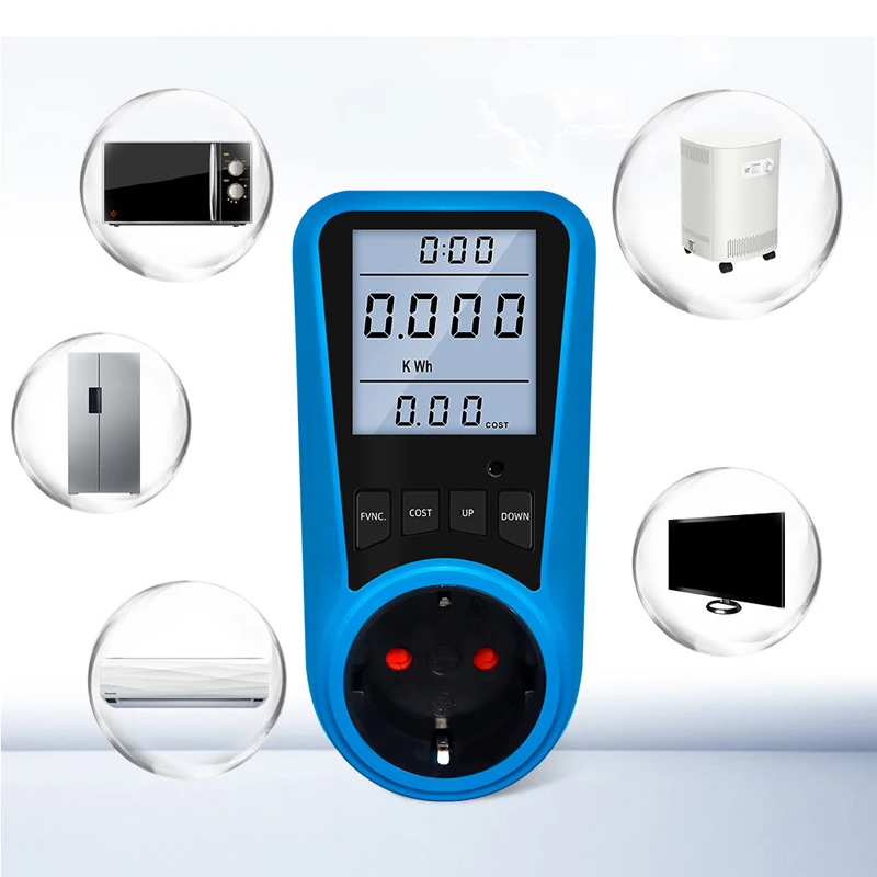 1 PC Plug in Power Meter Electrical Energy Monitor for Socket Power Usage Household Smart Energy Meter Socket EU Plug