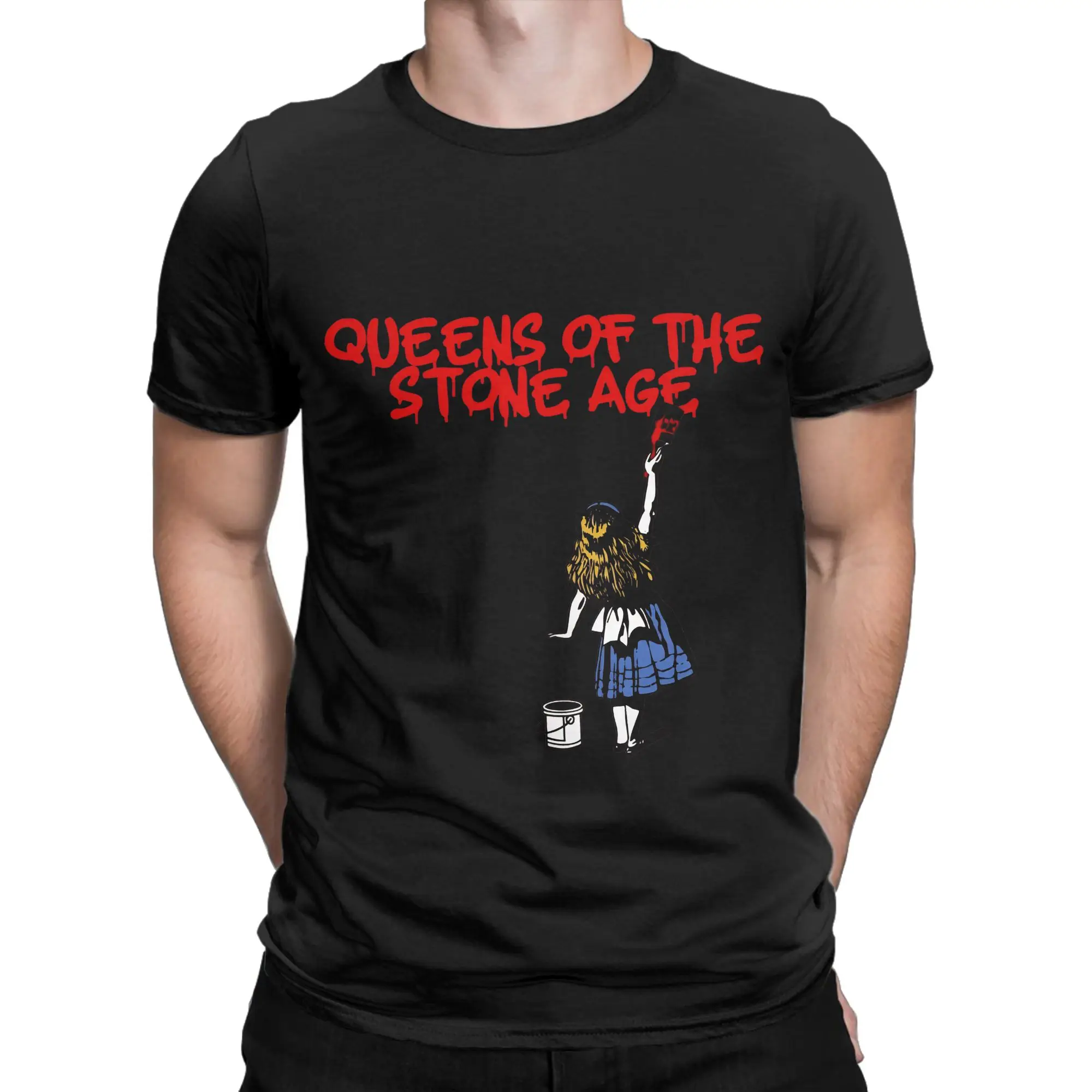 Men Women Graphic Printing Queens Of The Stone Age Rock Music Band Tee T Shirt Cotton T-shirts Clothing