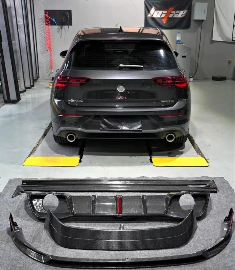 

For Volkswagen Golf GTI 8th generation Dry Carbon Fiber Front Lip Rear Diffuser Side Skirt Trunk Spoiler Refits Body Kit 2019+
