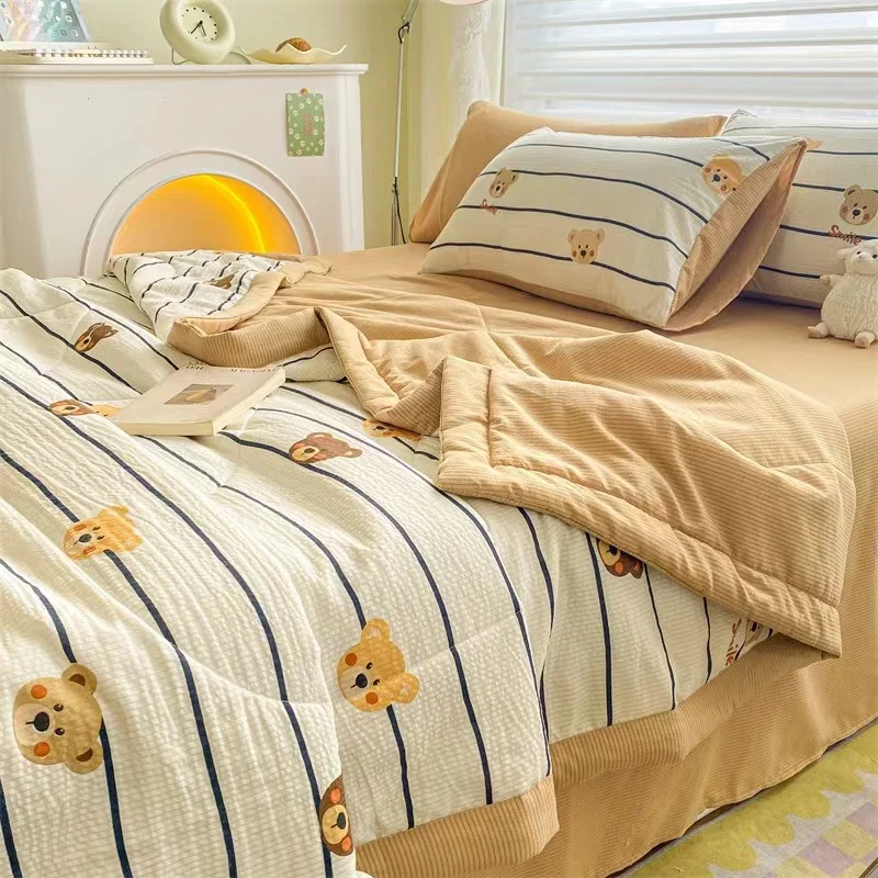 

Новинка 2024, летнее стеганое одеяло с принтом для домашнего обильного сна