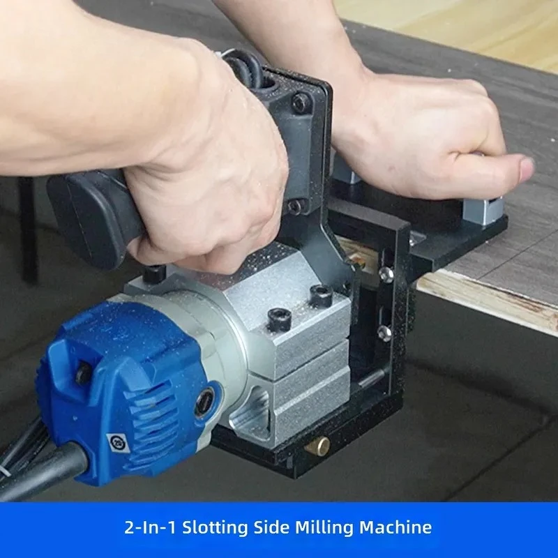 2 in 1 Woodworking Slotting Jig Invisible Fastener Tool for Clothing Cabinet Board Side Hole Drilling Creative Rail Machine