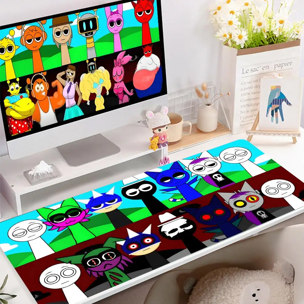 Anime Sprunki Simon Accessoires Matten Toetsenbord Muis PC Tafelkussen Kussen Laptop Game Gamer Grote computer Draadloos bureau XXL Groot