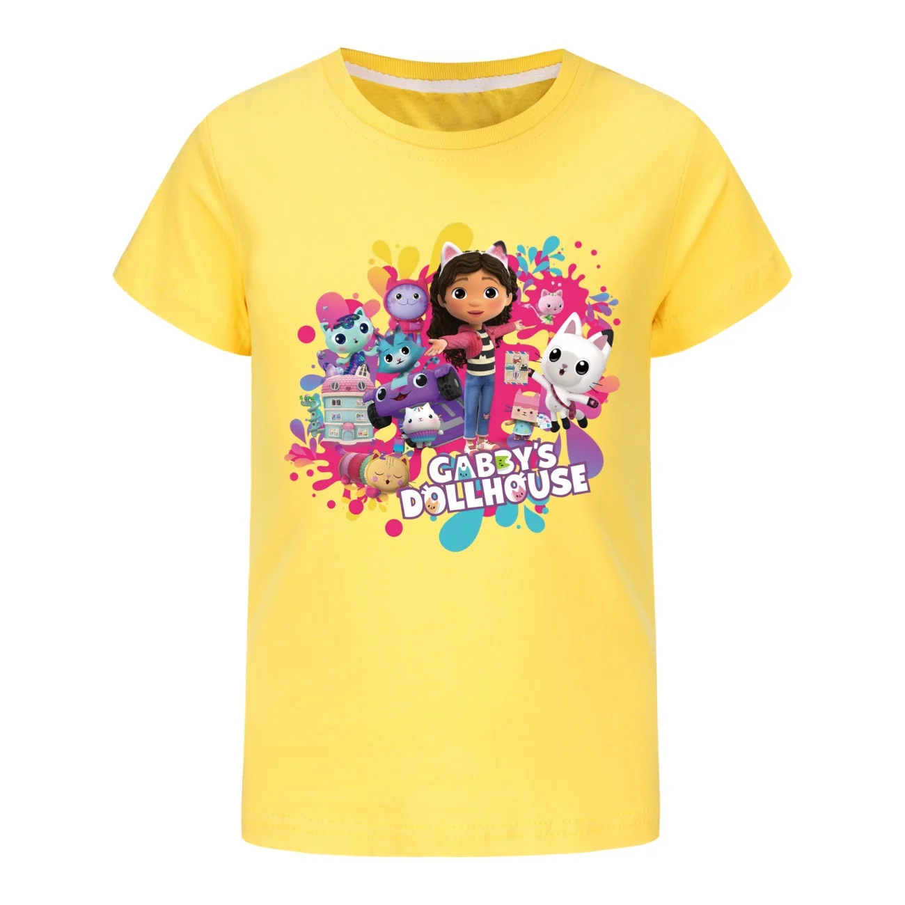 Camiseta infantil Gabbys Dollhouse de manga curta, roupas para bebês e meninos, Gaby Gats, roupas infantis, tops de verão, novo, 2022