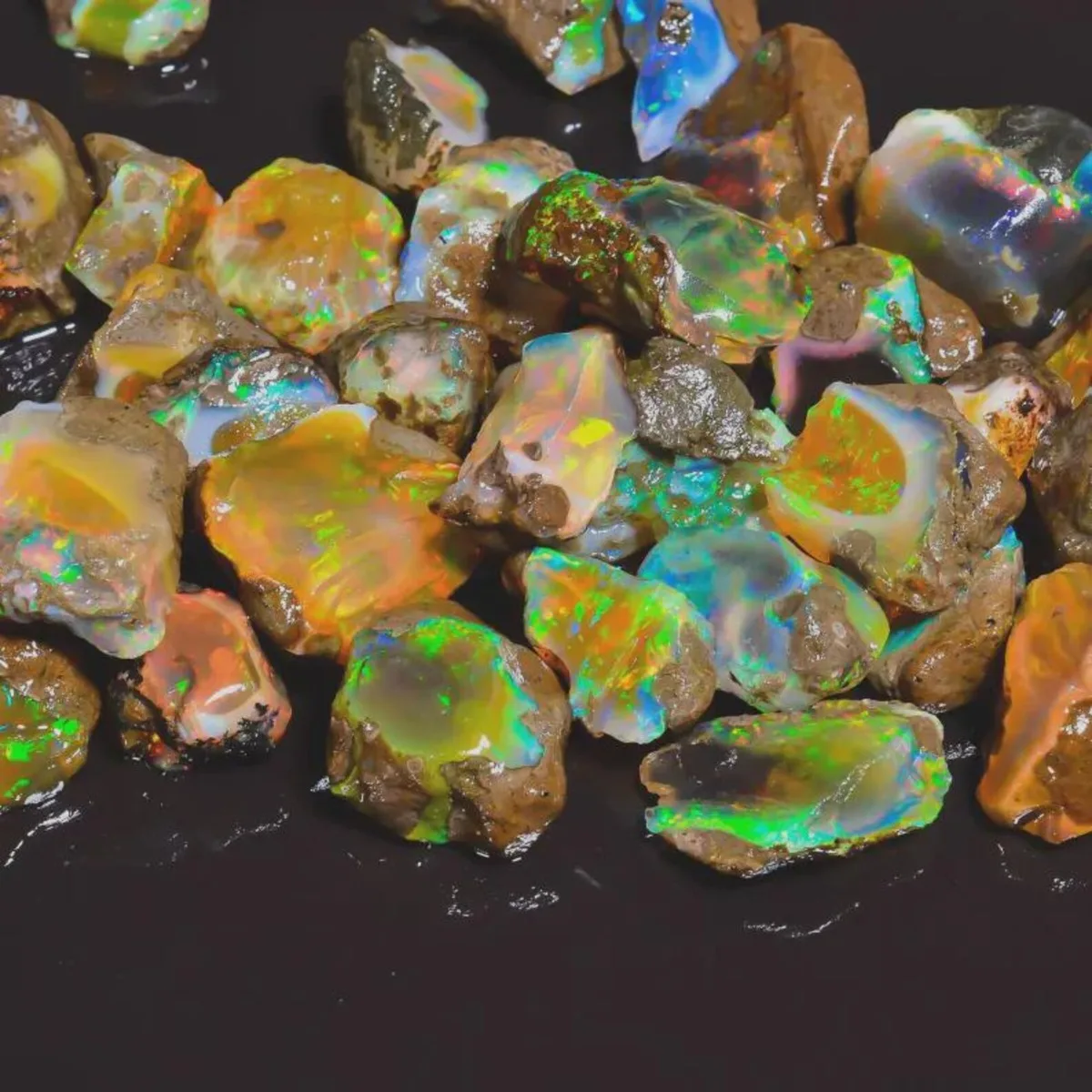25-80CT Genuine Ethiopian Welo Opal Rough Raw Natural Fire Opal Play Of Color Loose Gemstone For Ring Pendant Jewelry Making view 5