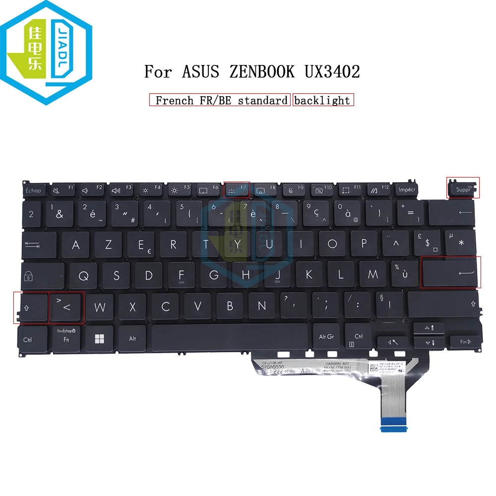 TW Spain French Keyboard Backlight For ASUS UX3402 Zenbook 14 UX3402ZA-0442E UX3402VA Zenbook S 13 OLED UM5302T UM5302TA