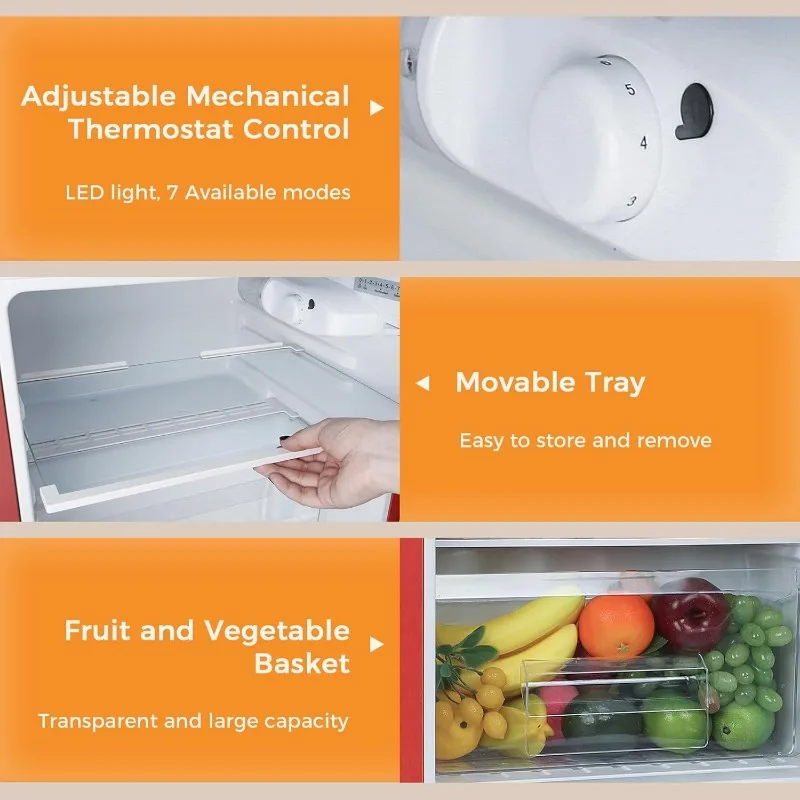 ثلاجة صغيرة مدمجة 3.2Cu.Ft. التيار المتناوب فقط 15 أمبير 115 فولت 60 هرتز تيار متردد منخفض الضوضاء سعة تخزين كبيرة
