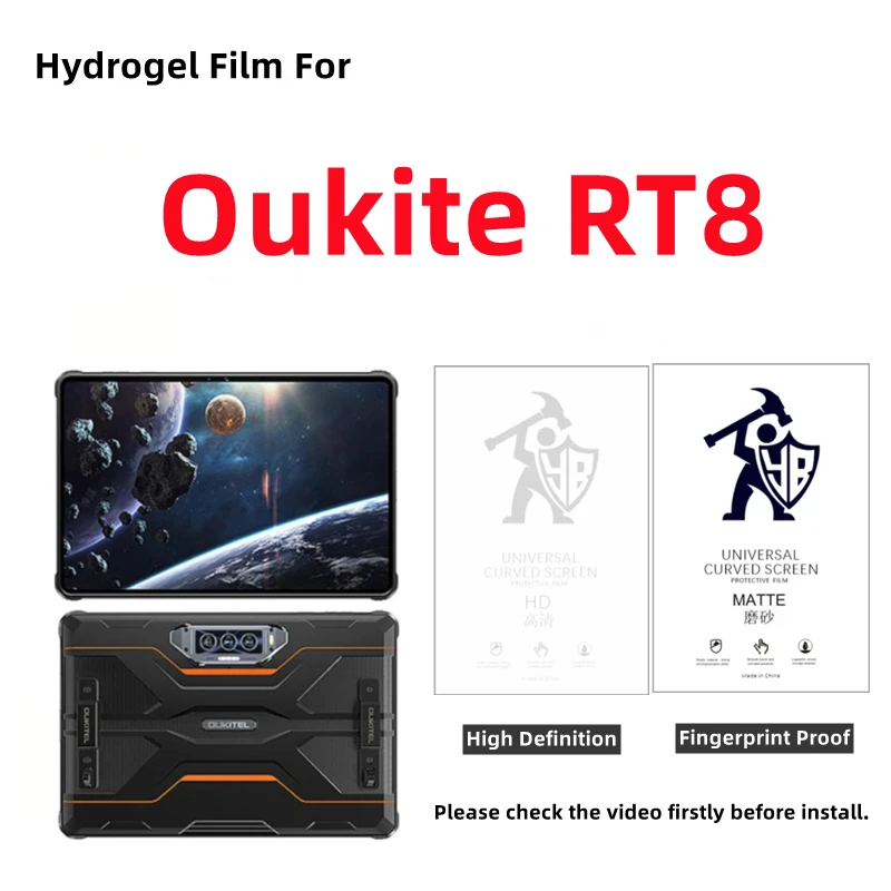 2pcs HD Tablets Hydrogel Film For Oukite RT8 Matte Screen Protector For Oukite RT8 Clear Protective Film Full Cover Not Tempered