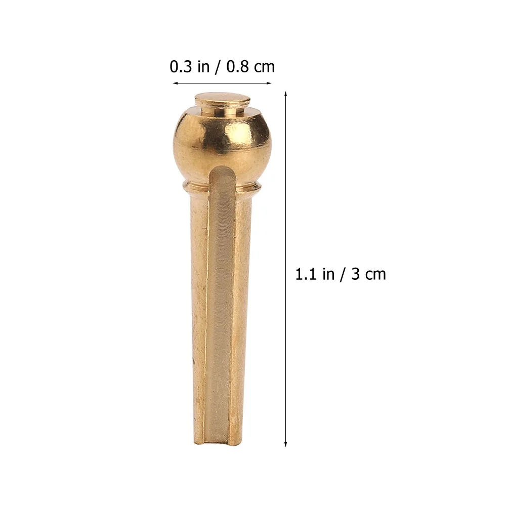 12 Pcs Acoustic Guitar Brass String Nail Pin Peg for Bridge Fixing Solid Parts Golden Tuning