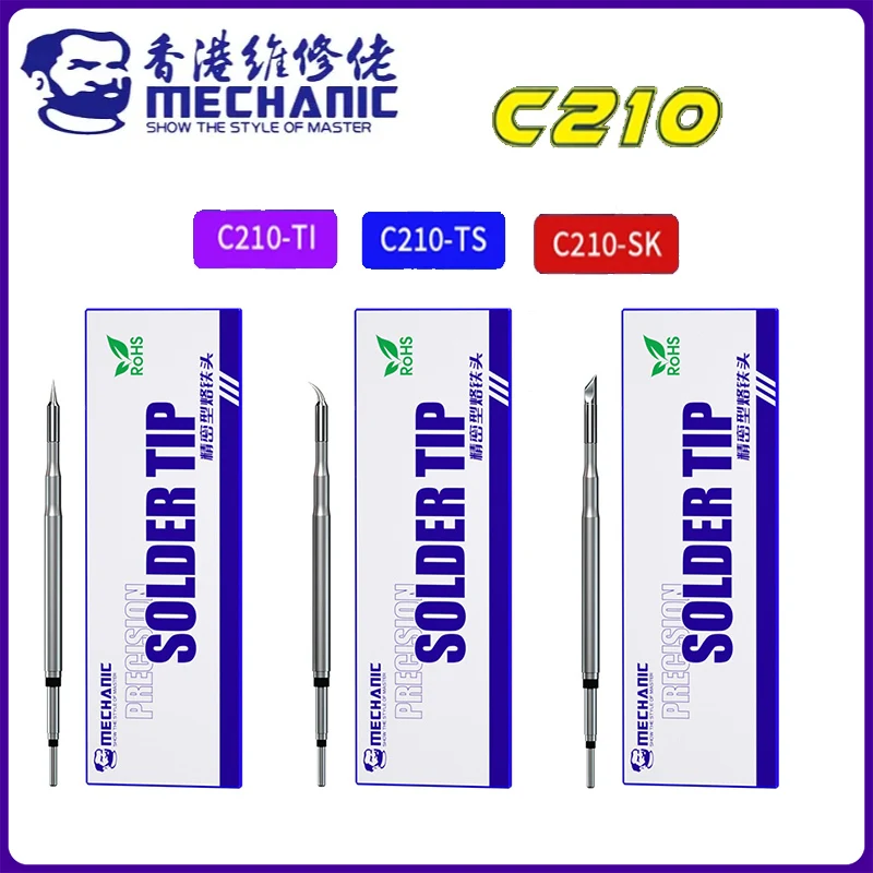 Mechanic C210 Soldering Iron Tips 210 Tips for T210-A T210-NA Sugon T26/T26D Soldering Handle Soldering Station Welding Tip