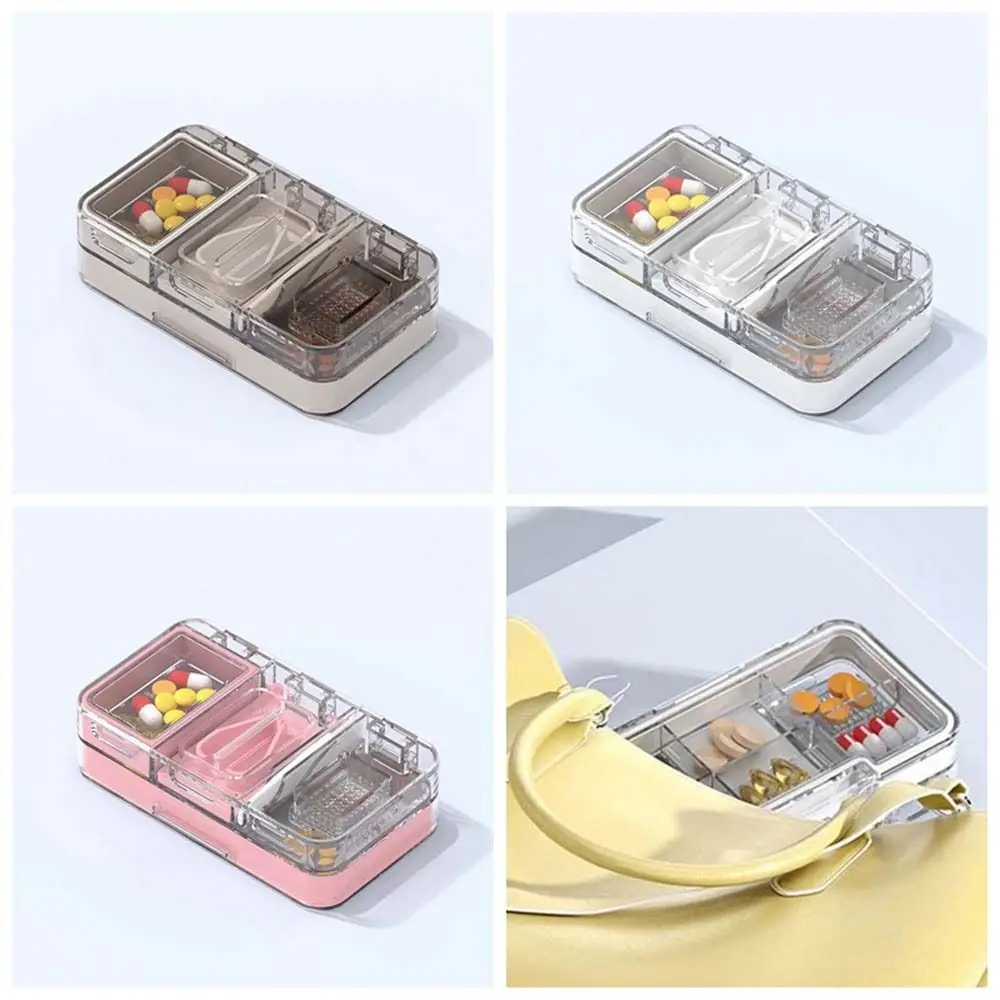 Medicine Pill Storage Container Mini Pill Cutter Pill Storage Accessories Waterproof Mini Pill Box Pill Case Drug Dispenser