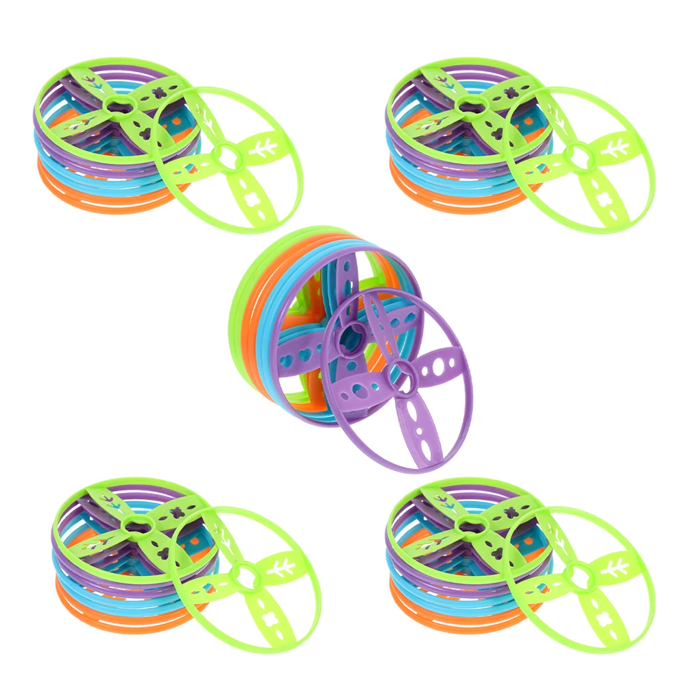 40 قطعة مجموعة مكملات الأقراص الطائرة المحمولة باليد تعمل باليد في الهواء الطلق الملونة القذف للأطفال البالغين سعة كبيرة بركة