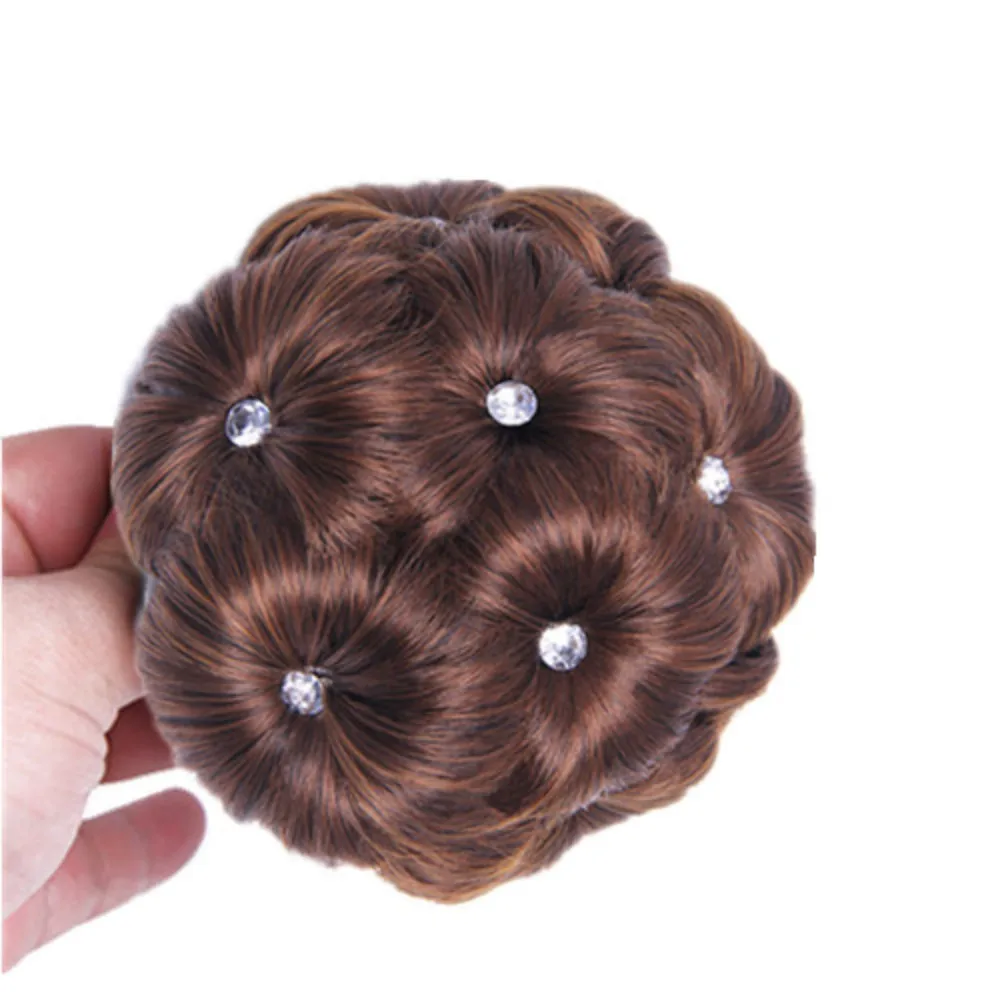 วิกผมสังเคราะห์ธรรมชาติ Bud ดอกไม้ Pearl Hairpin วิกผมผู้หญิงจําลองเจ้าสาว Braided Hairpiece Extension