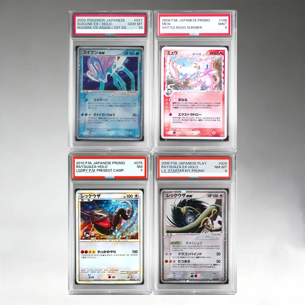 Tarjeta de Colección PTCG Autocreada con Clasificación JPN RAYQUAZA MEW SUICUNE, Tarjeta de Anime, Juego de Colección, Tarjeta Flash, Tarjeta Coleccionable, Juguete