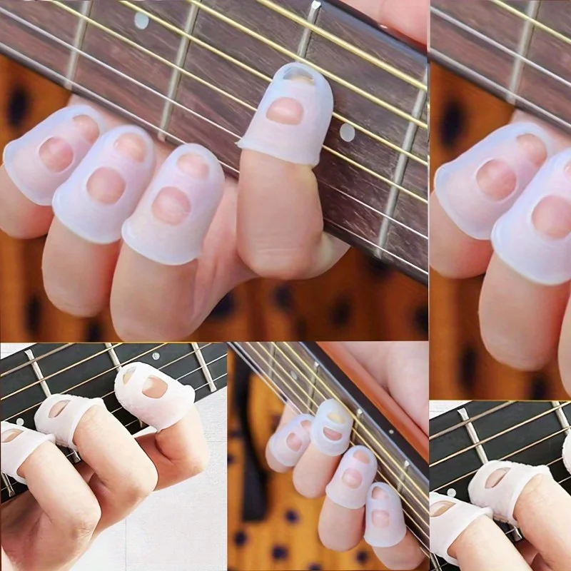 4pcs/set Guitar Finger Sleeves Beginner Practice Finger Sleeves Folk Guitar Finger Sleeves
