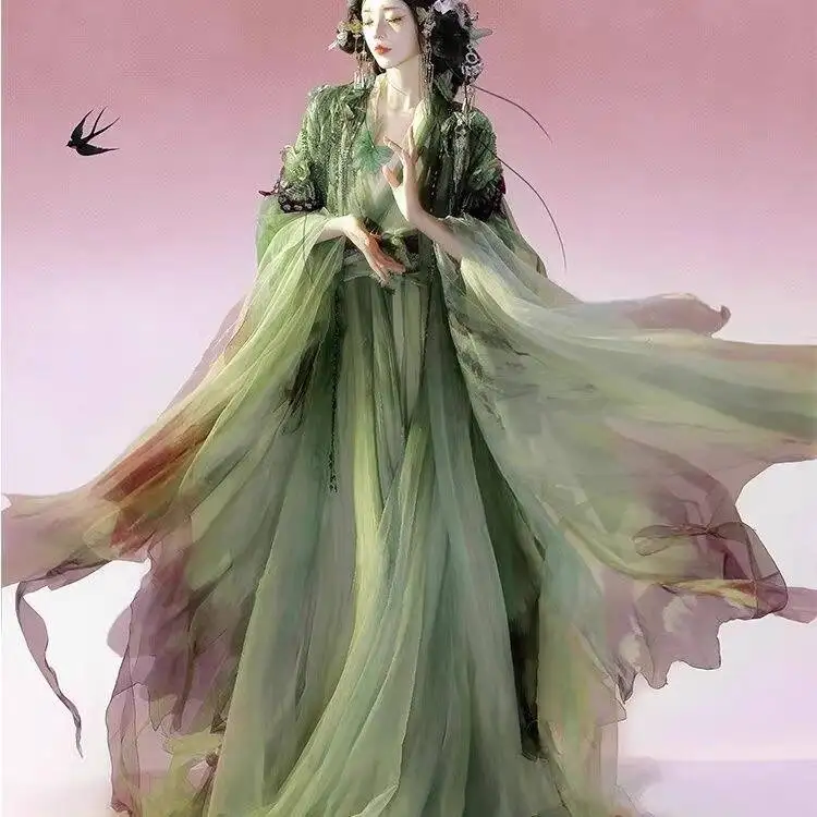 New Mythology Heavy Industry Embroidery Big Sleeved Shirt Hanfu Women The Tang Dynasty Fiesta Carnival Halloween Cos Cosplay