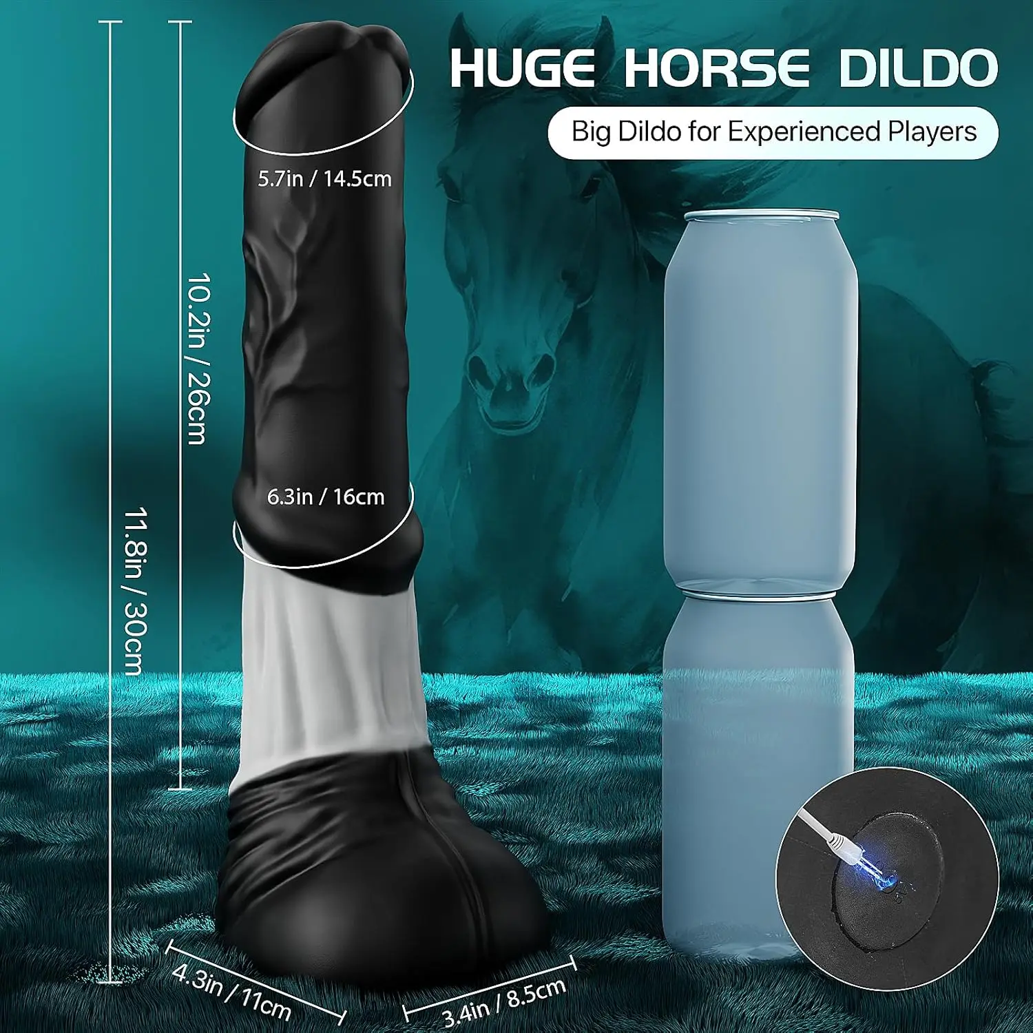 Thrusting Horse G-spot Dildo Vibrator 11.8" Monster Big Dildo Vibrations App Remote Control Suction Cup Adult Sex Toy for Women - Image 5