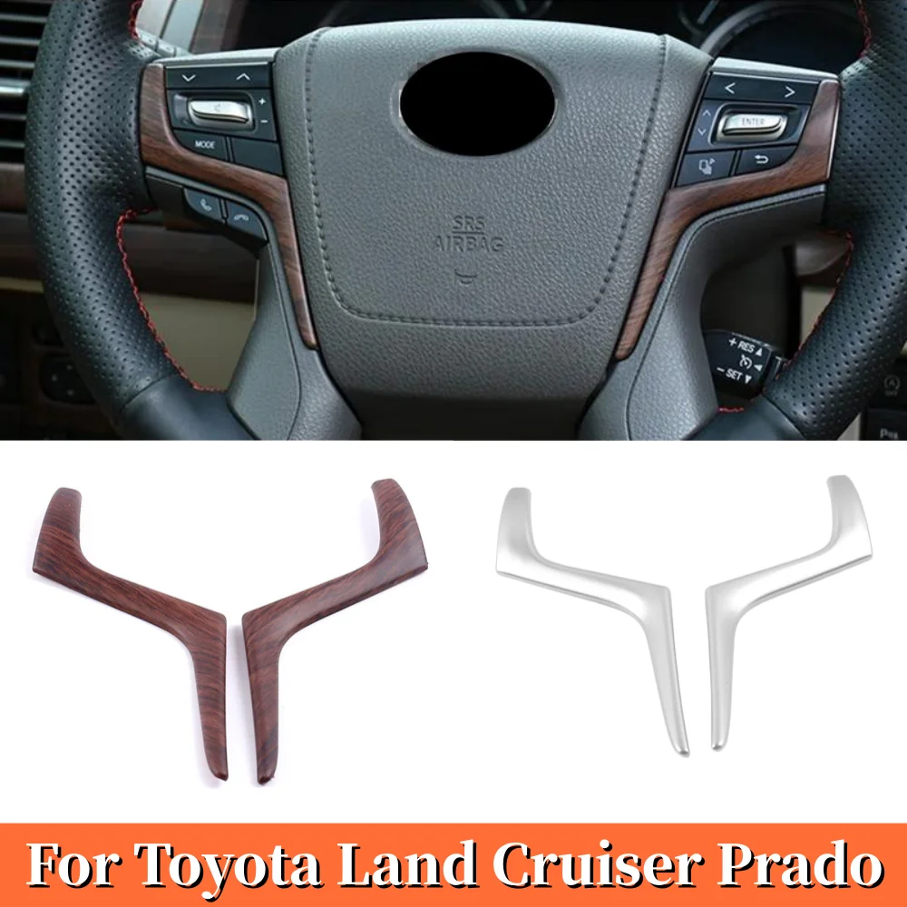 

For Toyota Land Cruiser Prado 150 2018 2019 2020 ABS interior Frame decoration steering wheel Trim Car styling cover Accessories