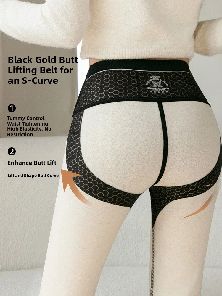 따뜻한 기모 안감 요가 팬츠 하이웨이스트 케이트 디자인 벨보텀 키 큰 여성용 겨울 보온 아크스킨 팬츠 블랙