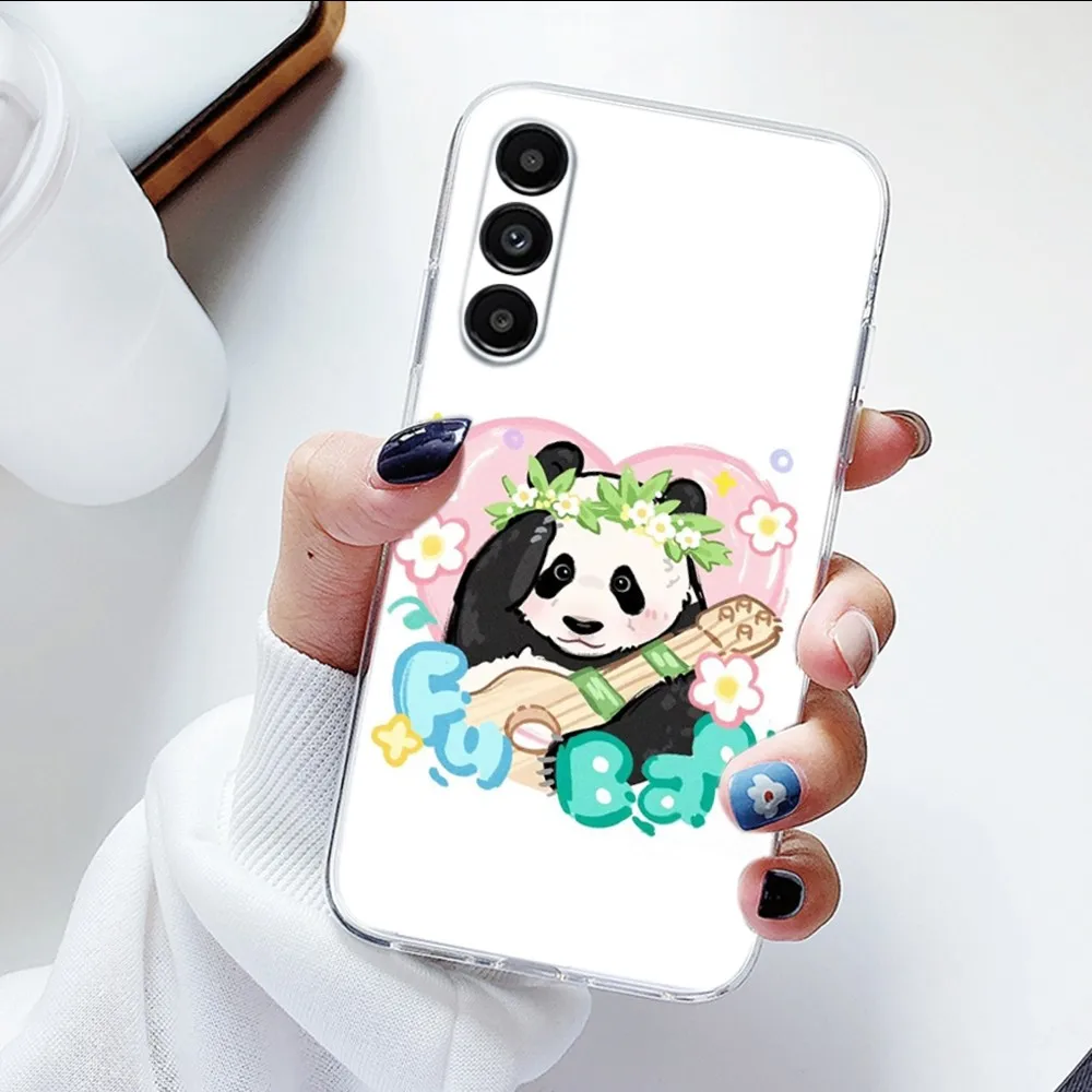 FuBao Panda Phone Case For Samsung Galaxy A71,70,52,51,40,31,A50,30S,21S,Note20ultra Transparent Cover