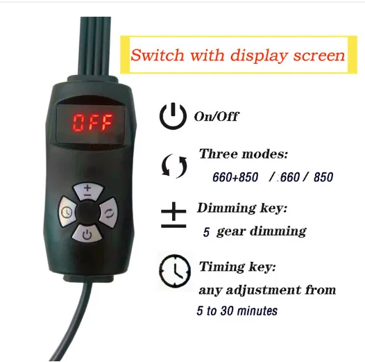 30W LED Red Light Therapy Lamp with Stand 660nm &850nm Near Infrared Light Device for Relief Muscle Joint Pain Facial Skin Care