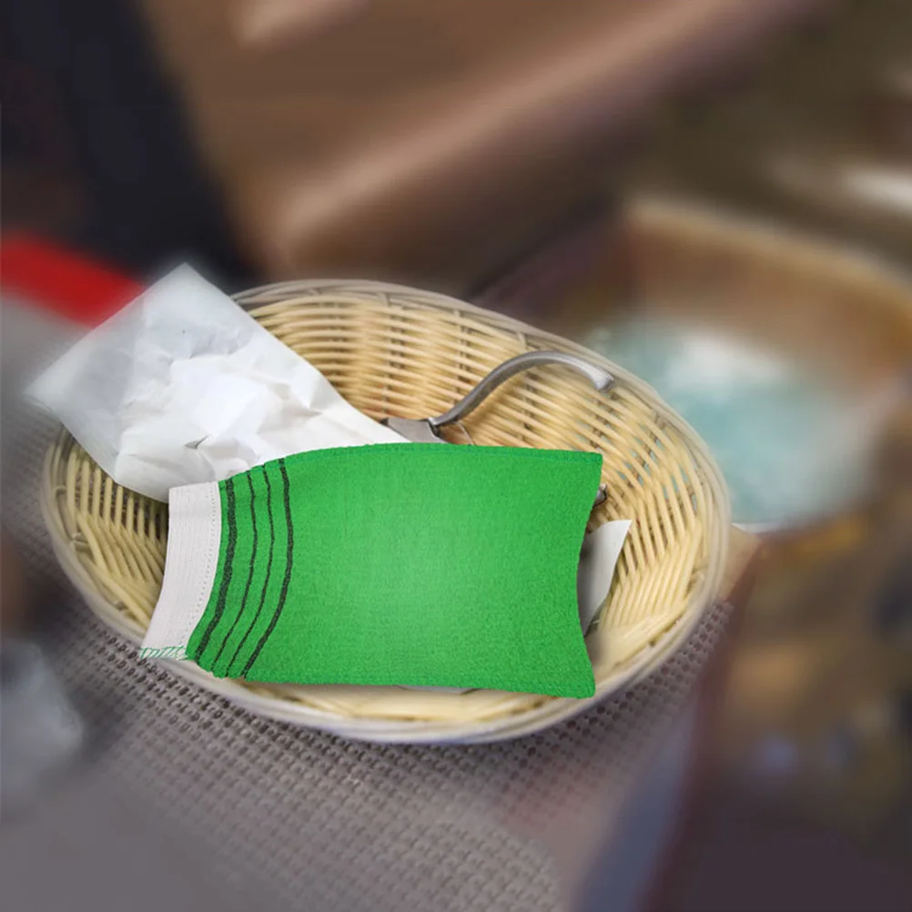 10 قطعة قفازات حمام عالية الجودة لينة مريحة تقشير الجسم إزالة خلايا الجلد الميت السفر المنزل منشفة استحمام خضراء #6