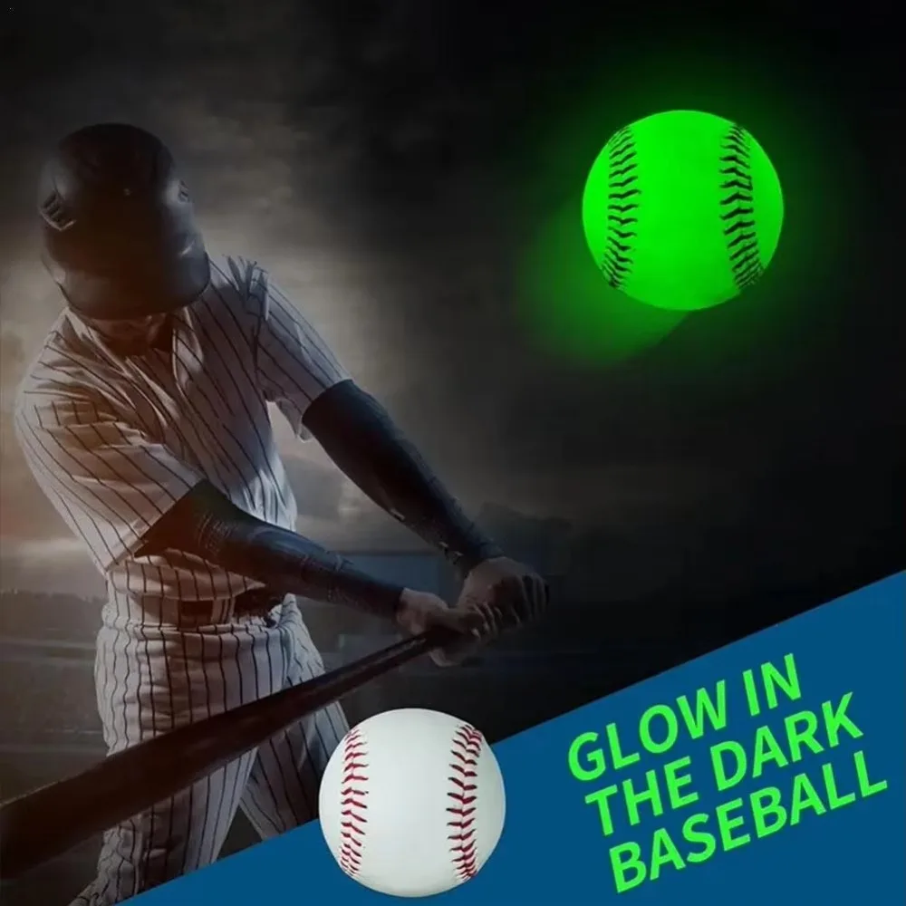 

Высокое качество ПВХ серебристый бейсбольный мяч ручной работы светящийся светящийся мяч 9-дюймовый ночной тренировочный мяч для командных тренировок