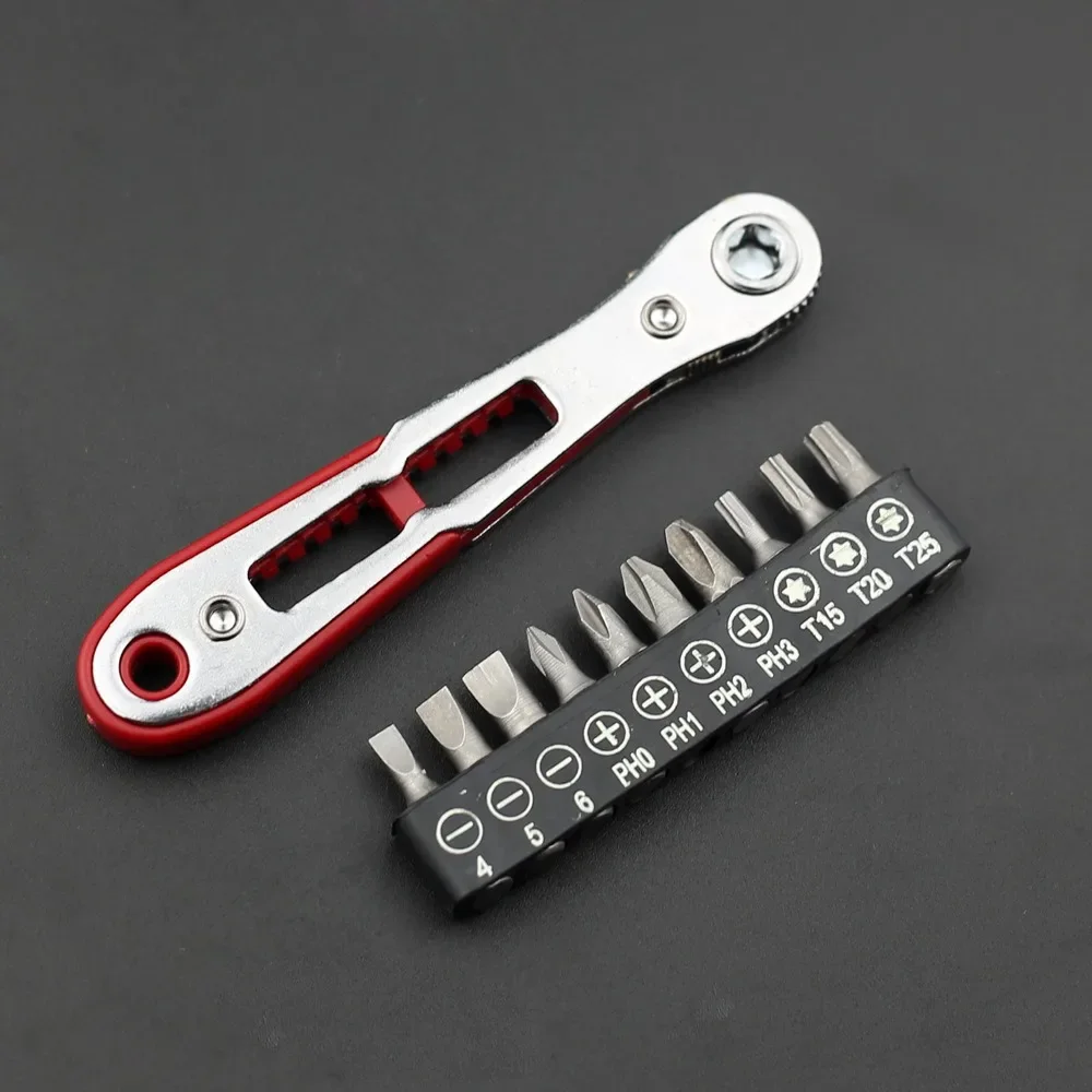 Rechtwinkliger Bidirektionaler Ratschenschraubendreher-Steckschlüsselsatz mit 1/4 Zoll Sechskantgriff, Torx-Schlitz, DIY Multifunktionales Handwerkzeug – Detail 8