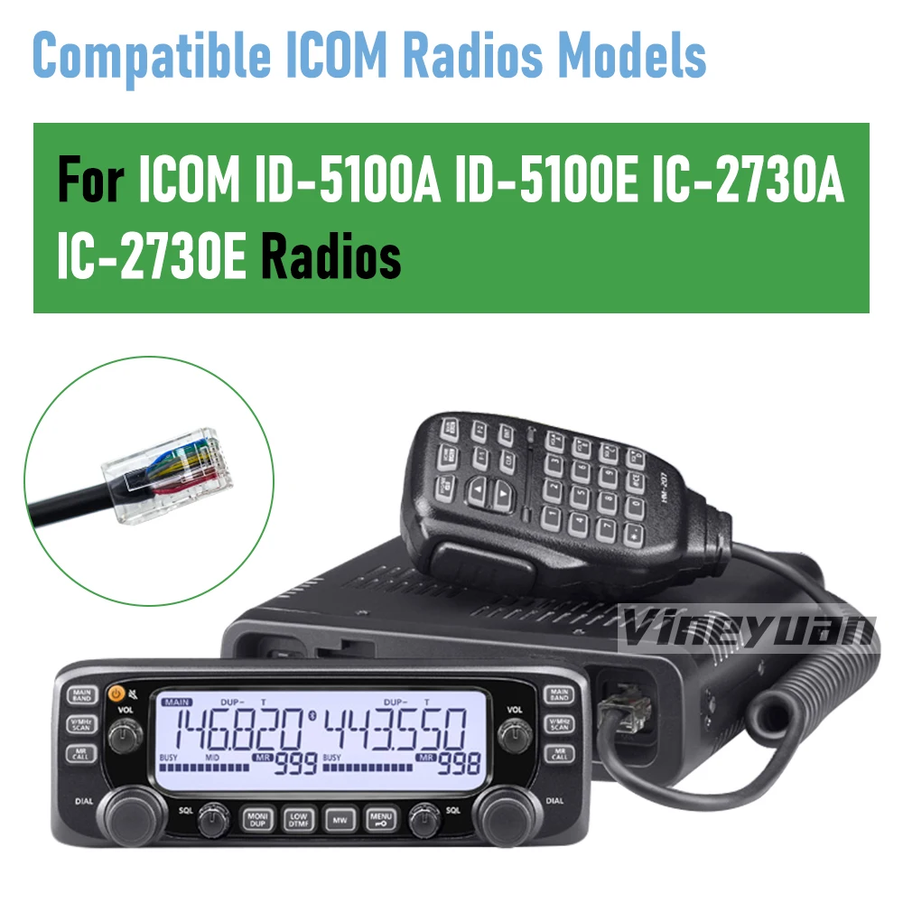 Imagem -05 - Icom Hm207 Digital Mobile Phone Microfone Echo Screen Substituição Ic-2730e Id5100a Id-5100e