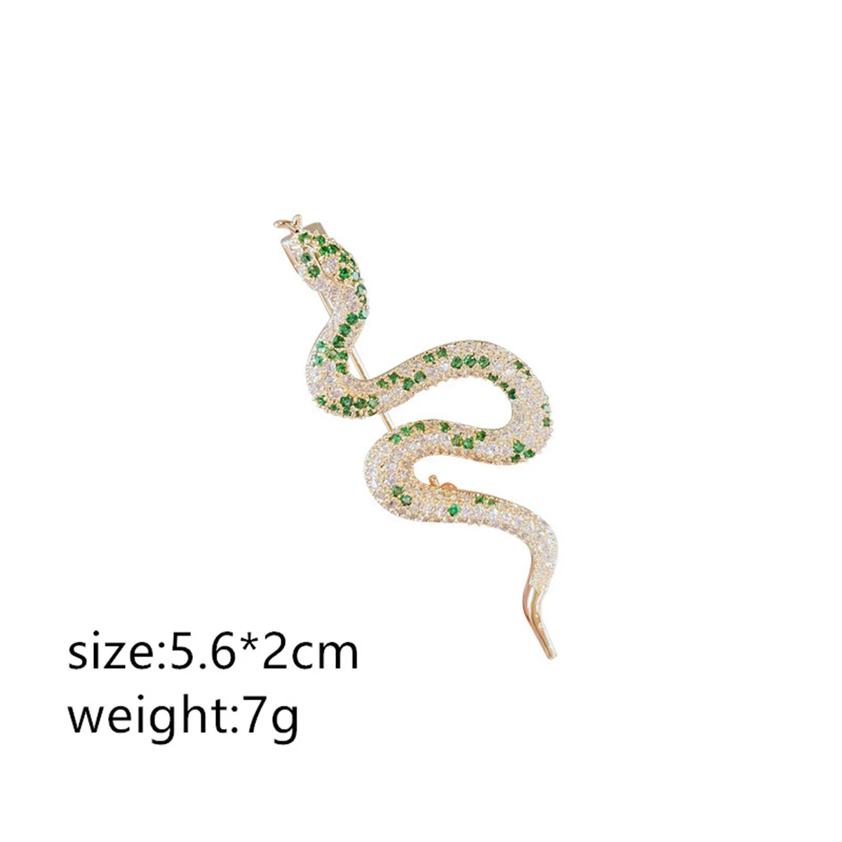 1Pc Retro Snake Brooch Punk Style Men's And Women's Inlaid Zircon Animal Brooch Jewelry Accessories Party Fashion Trend Gift