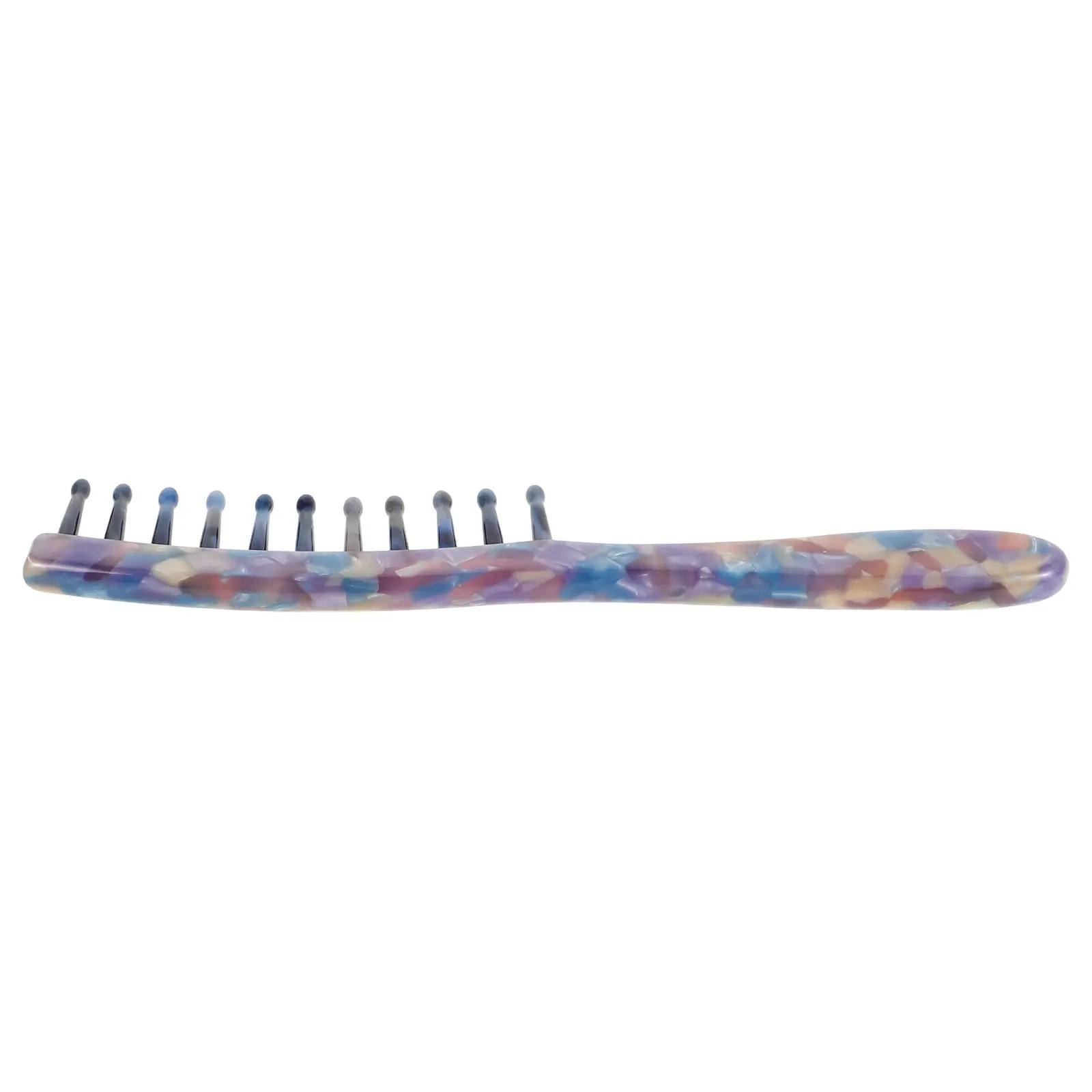 Wide Tooth Comb Retro Marble Pattern Colorful Blue Purple Long Handle Scalp Massage Detangler Curly Hair Comb Combs for Men