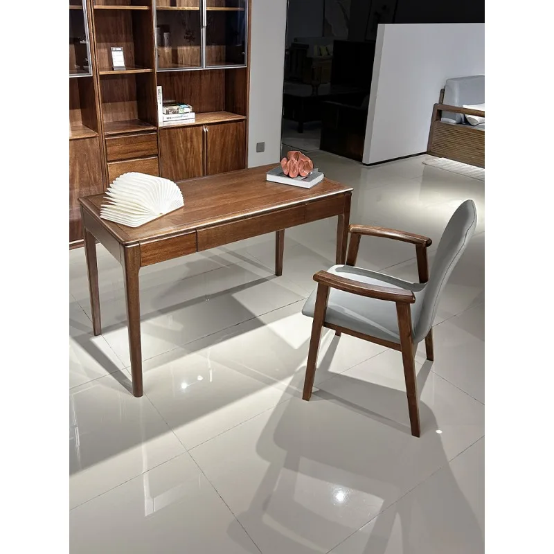 Walnut desk modern simple solid wood home writing desk computer desk bedroom study table table