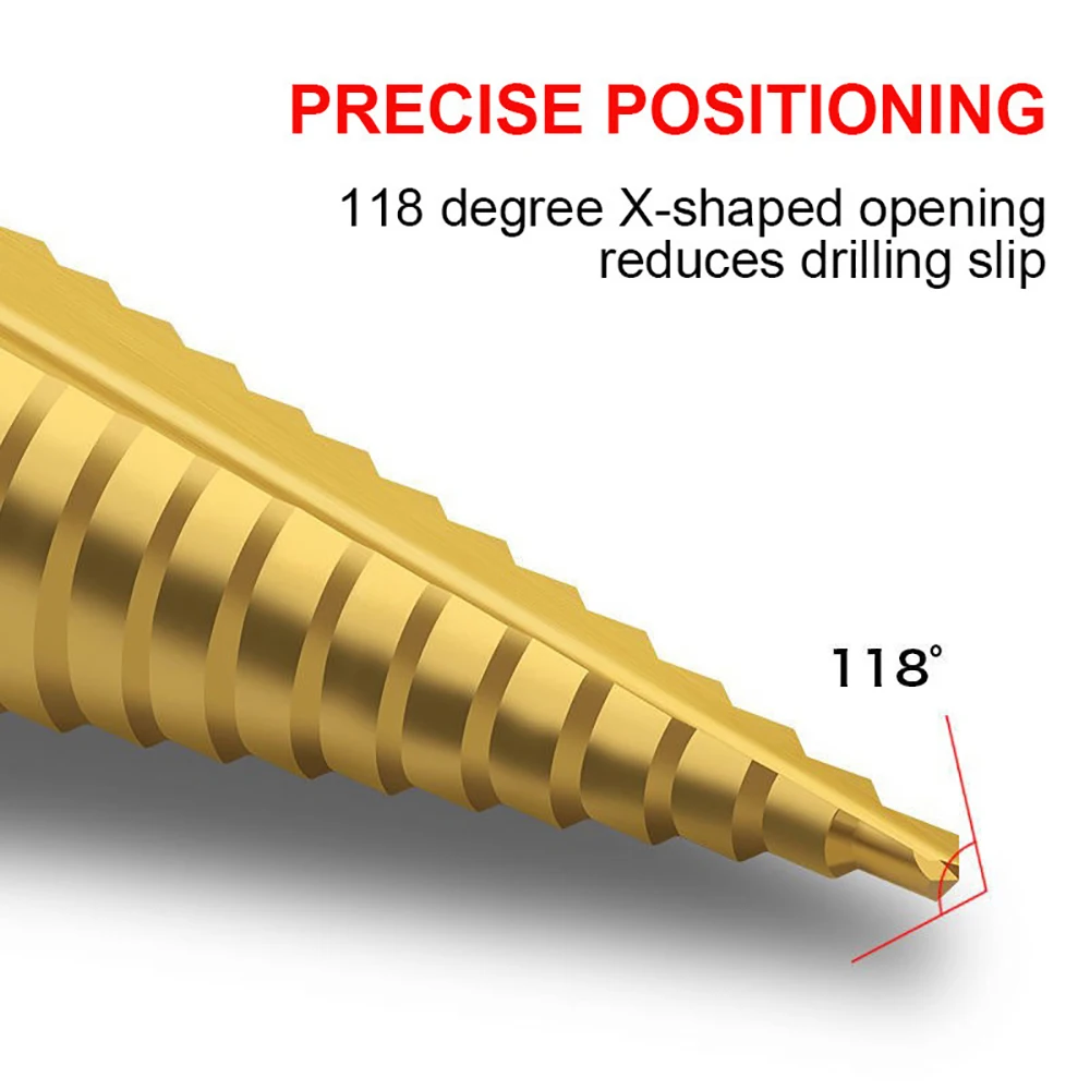 HSS Straight Groove Step Drill Bit Titanium Coated Drill for Metal Hole Cutter Core Drilling High Speed Tools Steel Wood 4-22mm