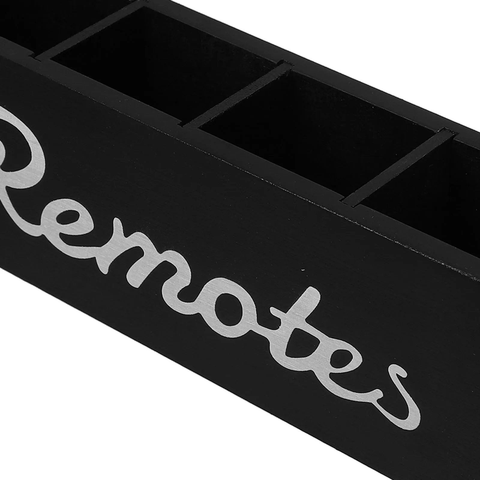 صندوق تخزين خشبي للتحكم عن بعد، حامل تحكم عن بعد مثبت على الحائط باللون الأسود، منظم قلم للوازم المكتبية للطاولة