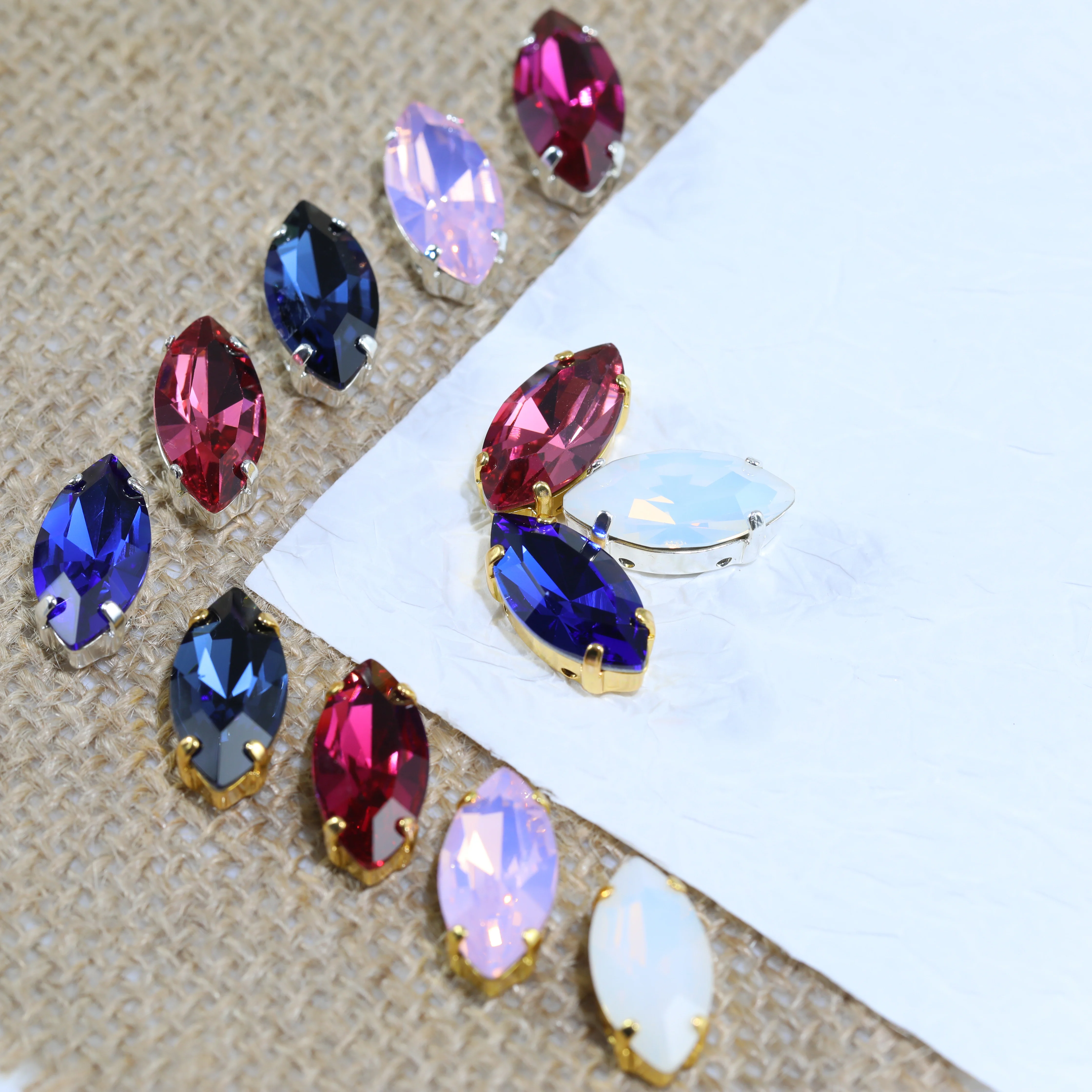 Luxuriöse, hochglänzende Marquise-Strasssteine mit Krappenfassung, Premium-Kristalle für DIY-Ornamente für Hochzeitskleider, Stickereien, Schuhe, Taschen und Kleidungsstücke – Detail 3