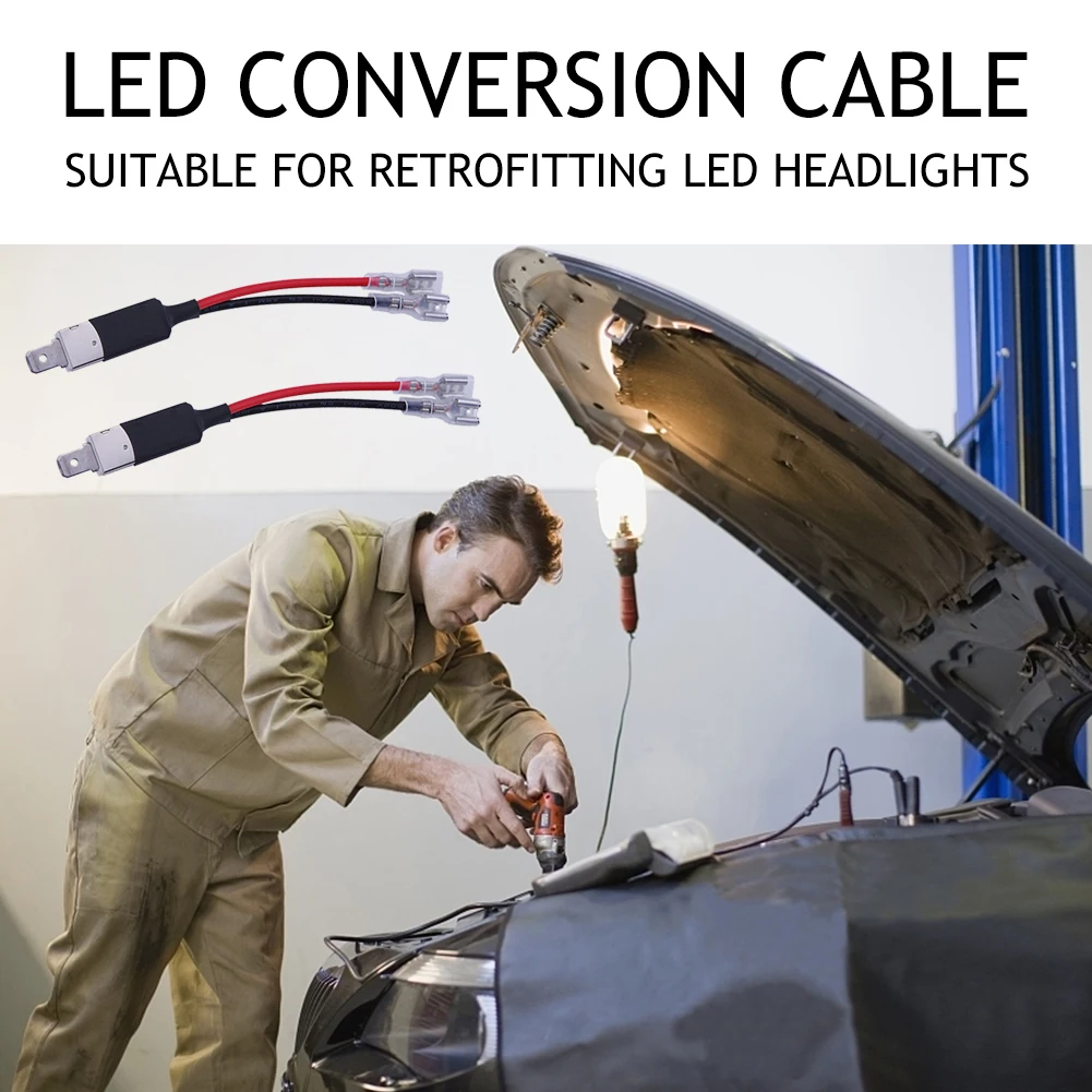 2Pcs LED H1 H1 LED Single Conversion Converter LED Replacement Bulb Single Converter Wiring Headlight Bulb Connector