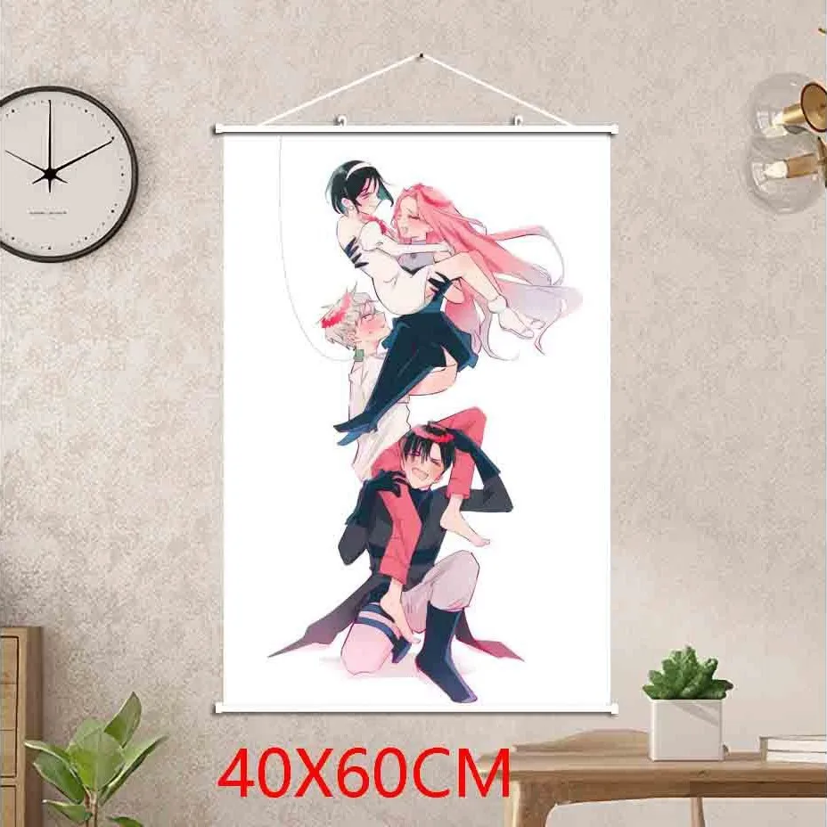 VIKAMA Pink Hair Cute Girl Anime Wall Scroll Tapestry Sweet Character Art Fabric Poster for Teen Bedroom Dorm Room Decor Gift