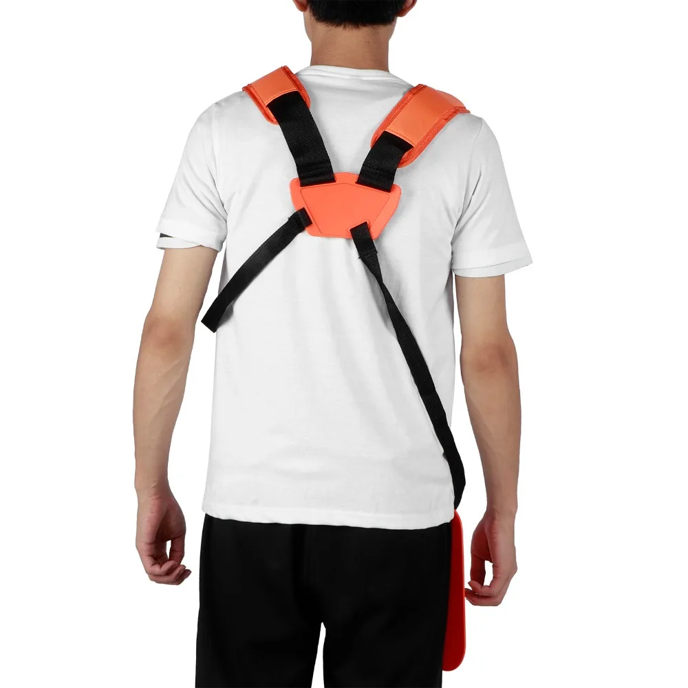 Durable Nylon Material Double Shoulder Strap Universal Adjustable Weed Eater Harness Double Shoulder Orange Weed eater