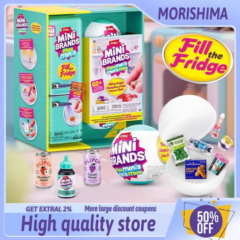 

Genuine Zuru Mysterious Box Anime Figures Q Mini Refrigerator Ball Blind Box Refrigerator Baby House Scene Fidget Toy Gifts Toy