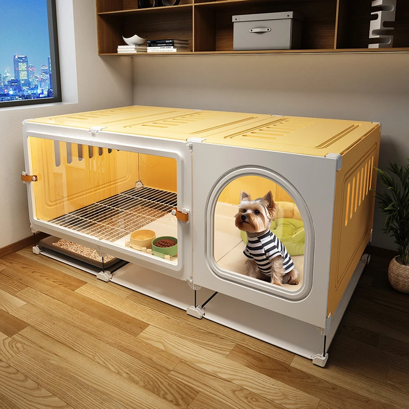 

Pet dog cage Small dog with toilet Separation kennel Luxury villa Household indoor one room, one living room and one bathroom