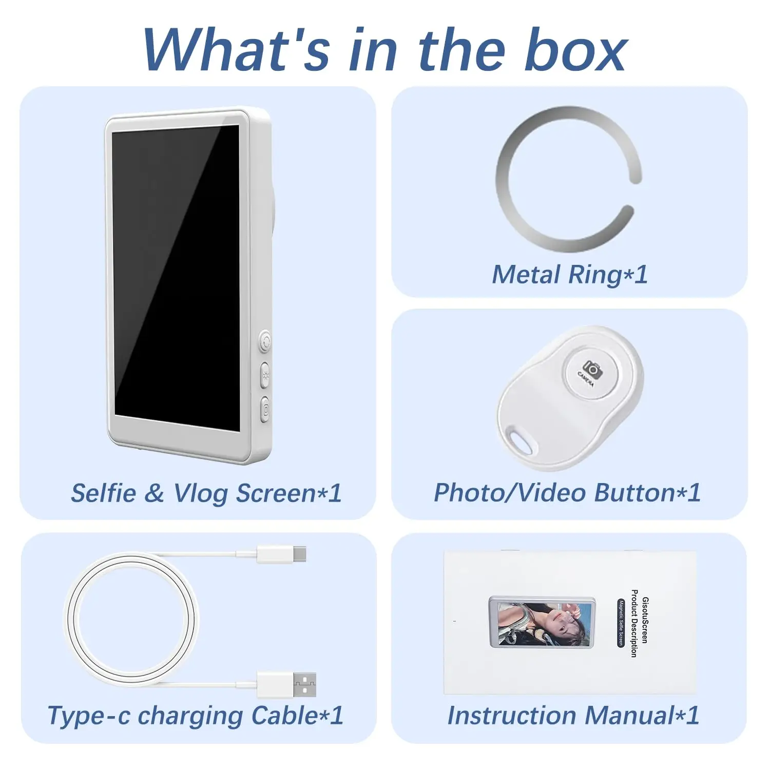 Wireless Magnetic Selfie Monitor Screen with Remote Control, 1800mAh Battery Vlog Live Stream Rear Screen for iPhone Android - view 6