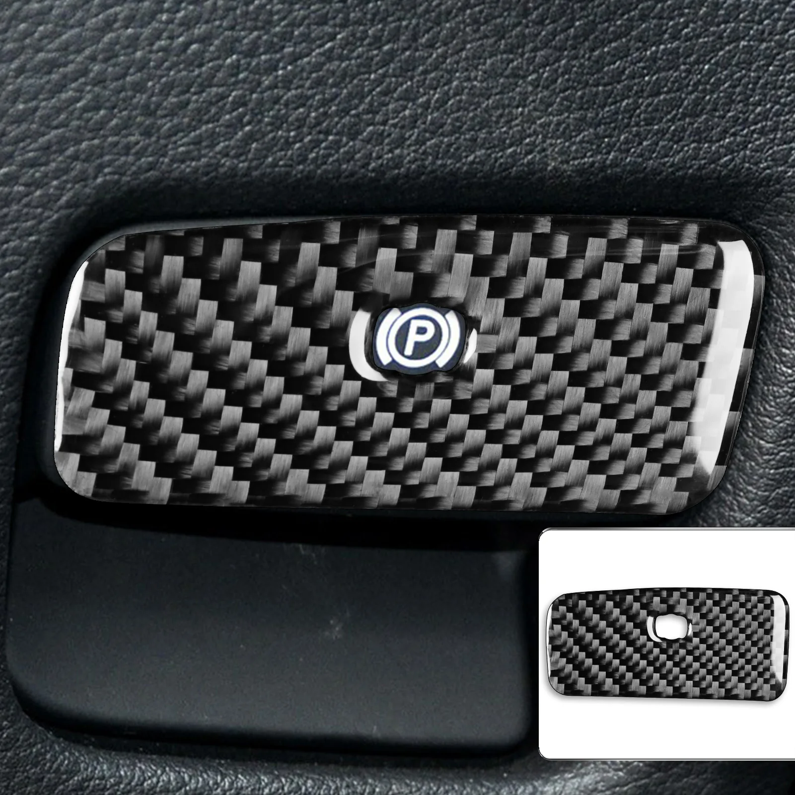 

For Audi Q7 4L 2007—2015 Carbon Fiber Car Accessories Parking Brake Release Panel Decal Interior Cover Trim Sticker Modification