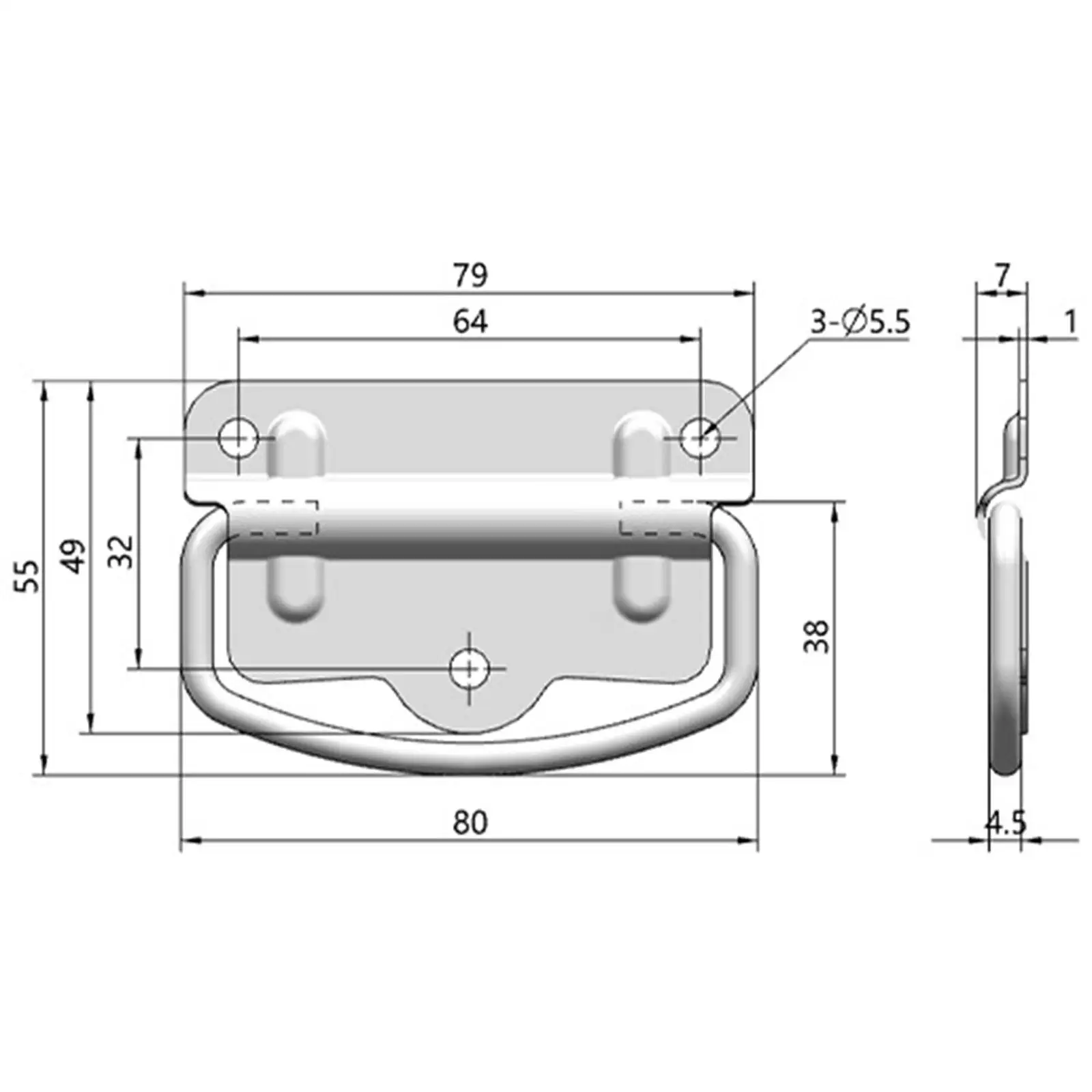 2 Pieces Folding Pull Handles, Cabinet Lift Pull Rings Handle, Foldable Boat Latch for Drawers Lifting Door Chest, Wardrobe