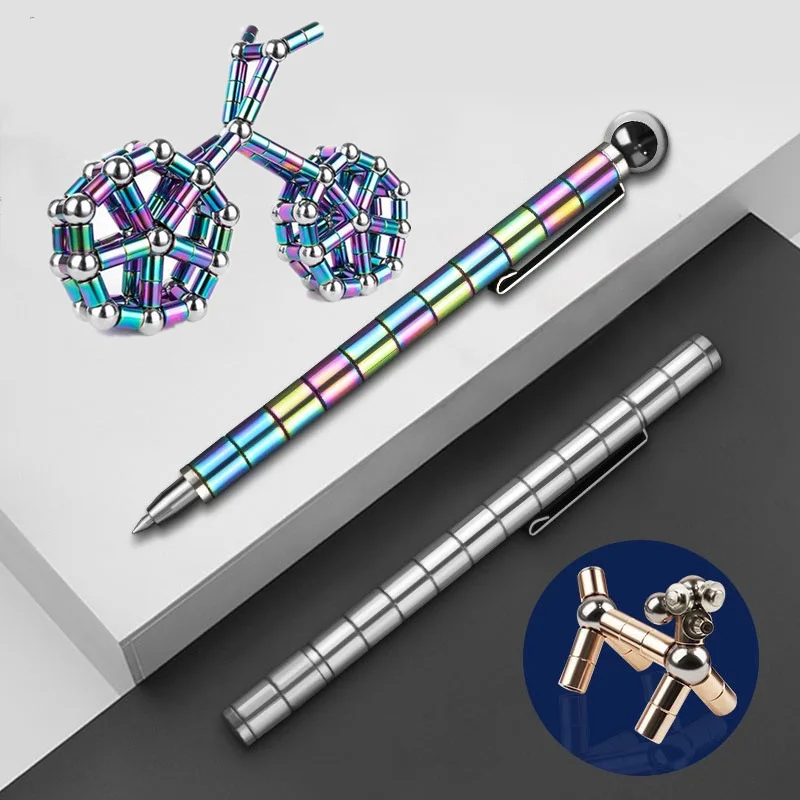 Antistress Fidget Pen with Magnetic Stylus Pen Writing Deformable Toy Stress Reliever Finger Spinning Gifts