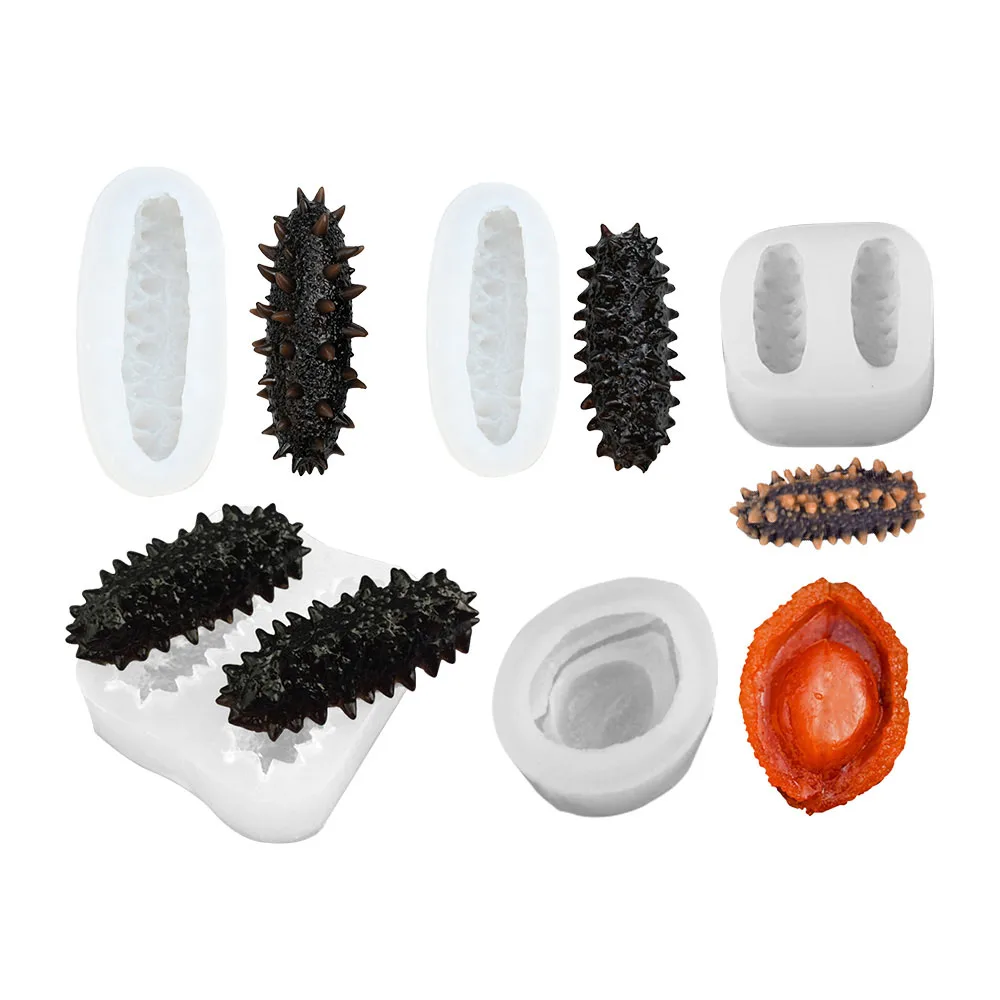 New Pattern Silicone Fondant Mold Sea cucumber,Abalone Shape Simulation DIY Baking Mold Hotel Creative Plating