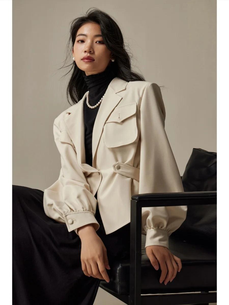 

owyee Acetate Lyocell Early Autumn Faionable Multiwear Loose Waist Inward Commuting Versatile Workwear Jaet